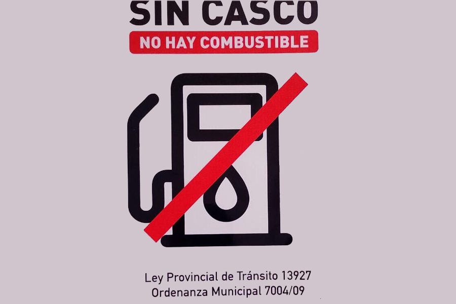 Sin casco no hay venta de combustible